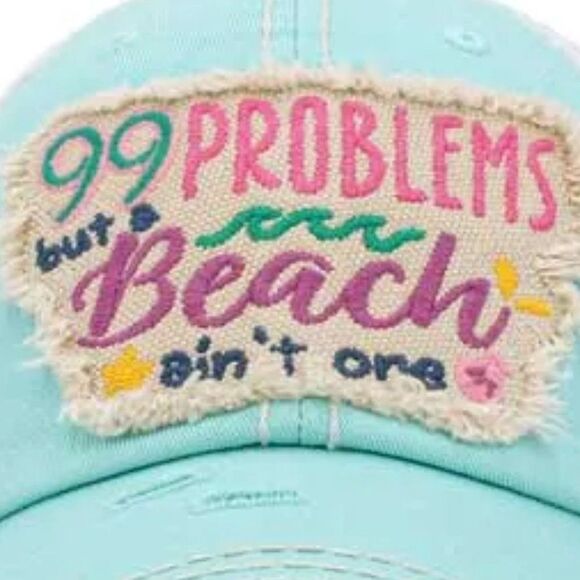 2/$30 Light Blue 99 Problems but a Beach Ain’t one Baseball Hat - Picture 7 of 11